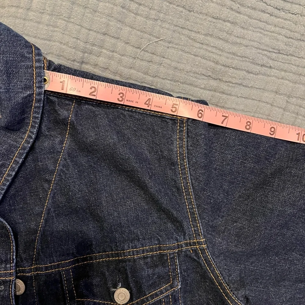 GAP Women’s Cropped Dark Blue Denim Jacket size M - Picture 11 of 13